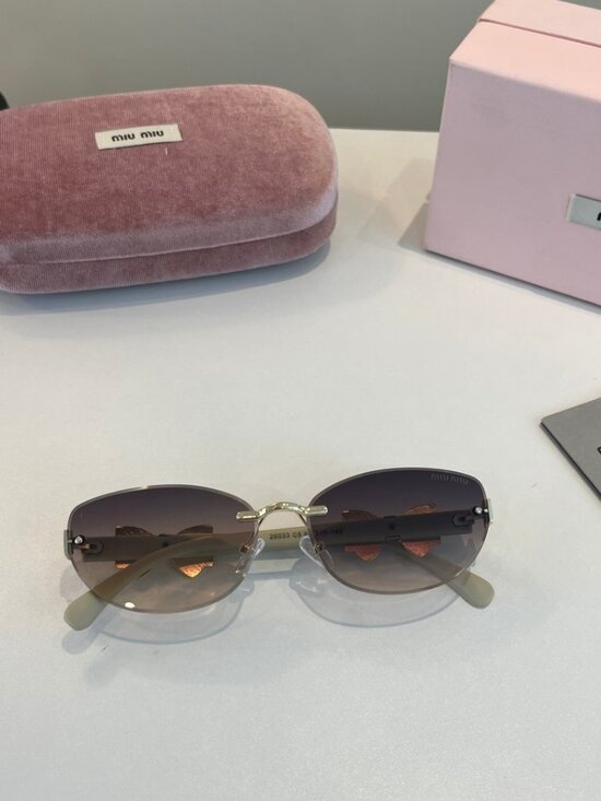 ?️Miu Miu?️ Mint Green-Frame Light Purple Sunglasses